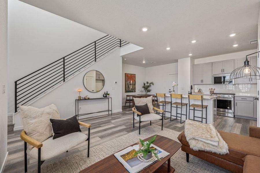 Furnished interior view inside a new home in Painted Prairie, Aurora (Image 8).