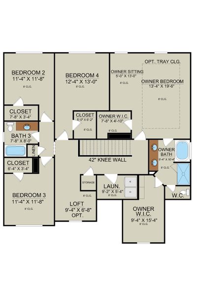 Hilton Floor Plan Second Floor Layout Option 1 | Ernest Homes
