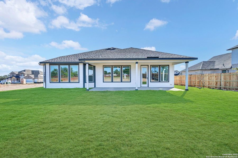 Exterior details and patio area of a home in Preserve at Annabelle Ranch, San Antonio (Image 3). Exterior details and patio area of a home in Preserve at Annabelle Ranch, San Antonio (Image 3).