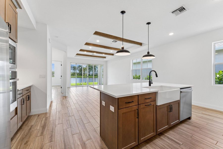 Kitchen, Great Room & Dining Area