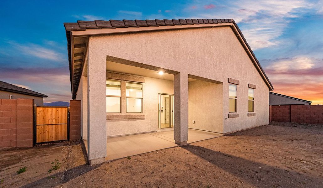 Exterior details and patio area of a home in Entrada Del Toro at Rancho Sahuarita, Sahuarita (Image 21).