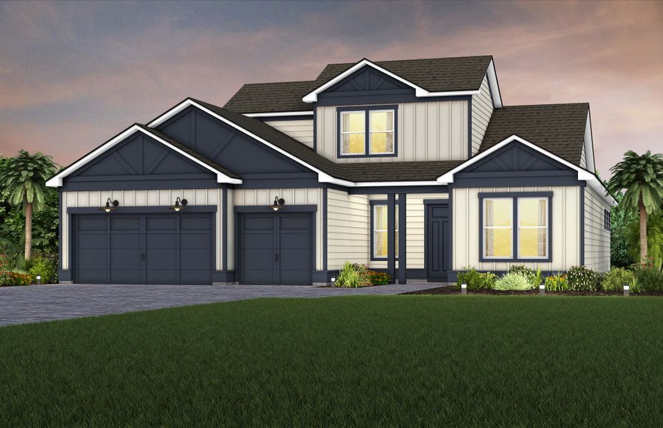 Representative exterior photo of a completed home built from the Stellar Grand by Del Webb in Del Webb Saint Johns, St. Johns, FL (Image 2). Representative exterior photo of a completed home built from the Stellar Grand by Del Webb in Del Webb Saint Johns, St. Johns, FL (Image 2).