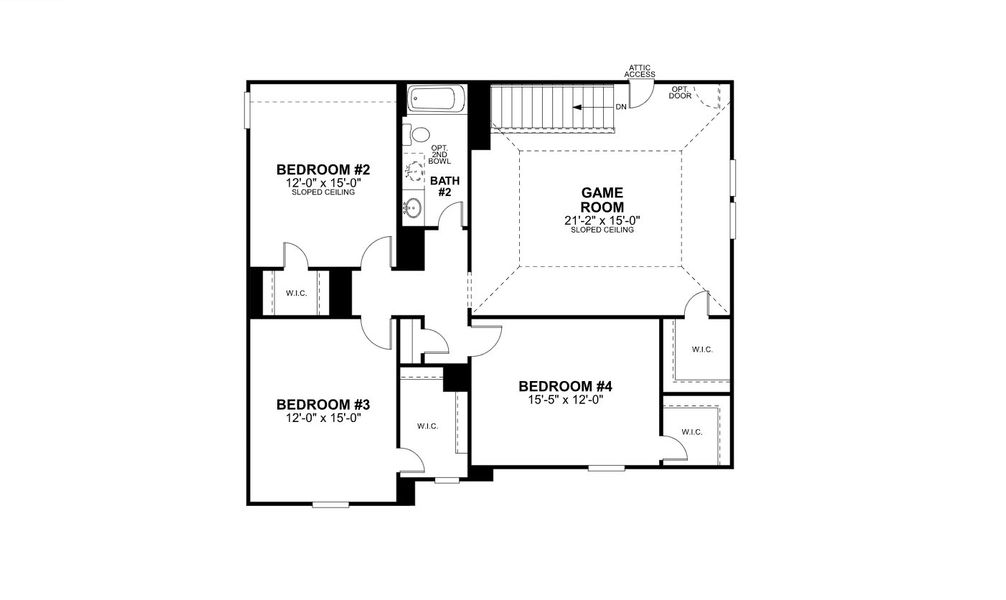 2D floor plan layout for the Columbus by M/I Homes in Hickory Ridge, Elmendorf, TX (Image 3).