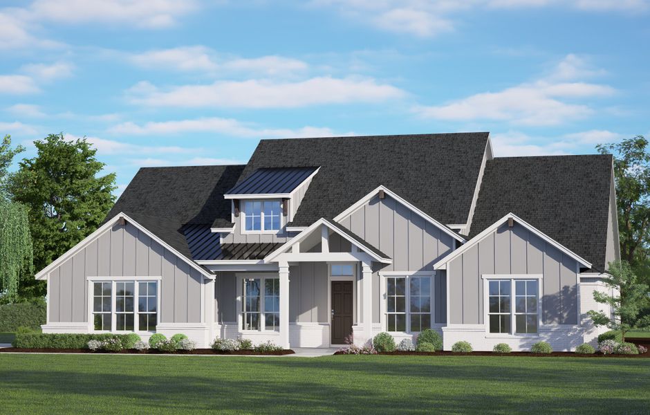 Representative exterior photo of a completed home built from the Concept 3441 by Risewell Homes in Paloma Ranch, New Fairview, TX (Image 10).