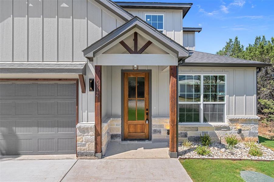 View of front of home with a garage