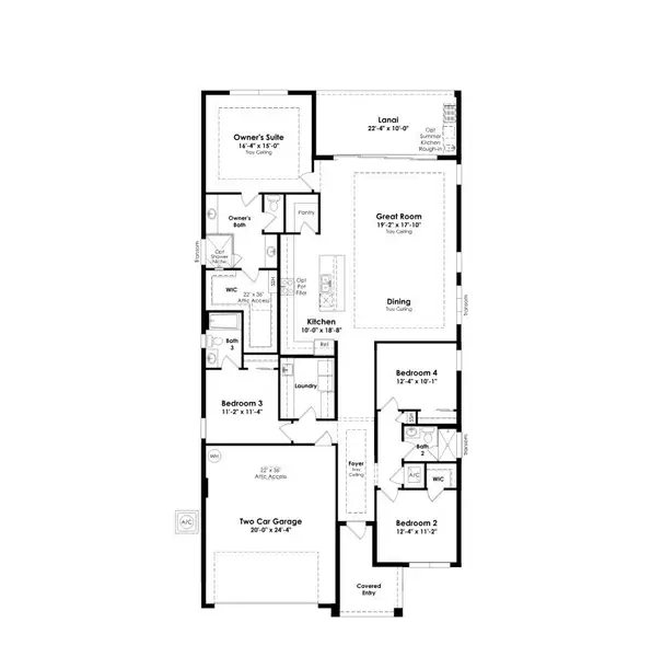 2D floor plan layout of this home in Mosaic, Port St. Lucie, FL (Image 4). 2D floor plan layout of this home in Mosaic, Port St. Lucie, FL (Image 4).