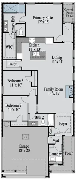 2D floor plan layout of this home in Creekside, Royse City, TX (Image 3). 2D floor plan layout of this home in Creekside, Royse City, TX (Image 3).