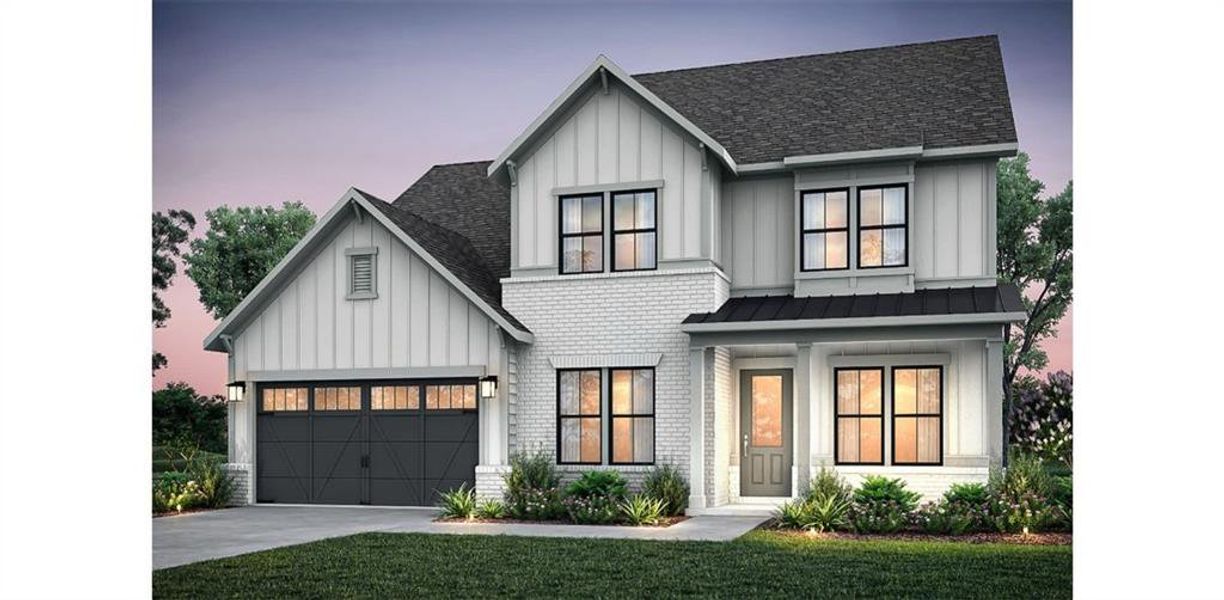 Front exterior of a new home in Silverwood, Cumming, GA, highlighting curb appeal (Image 22).