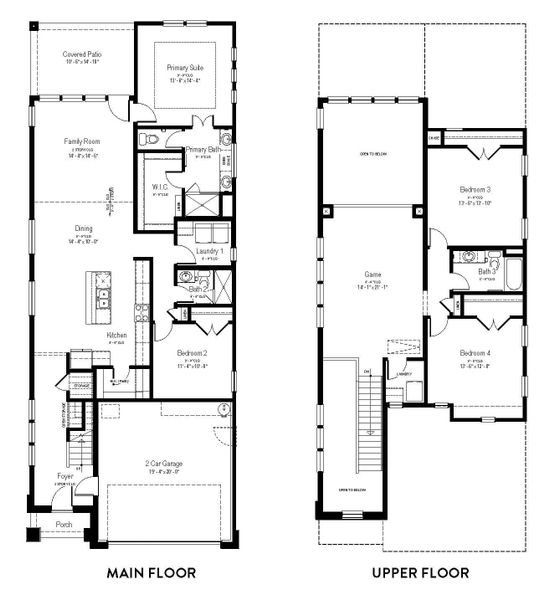 2D floor plan layout for the Wisteria by View Homes in Fairway Crossing, Converse, TX (Image 3).