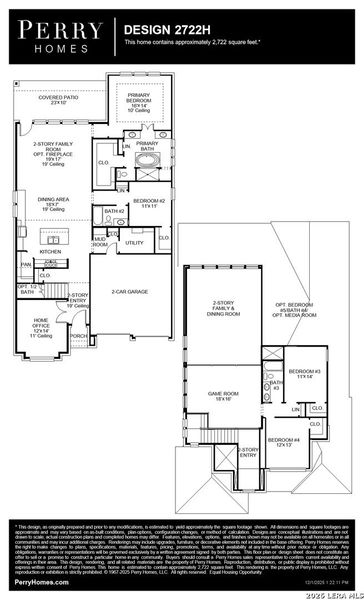 2D floor plan layout of this home in The Parklands, Schertz, TX (Image 2).