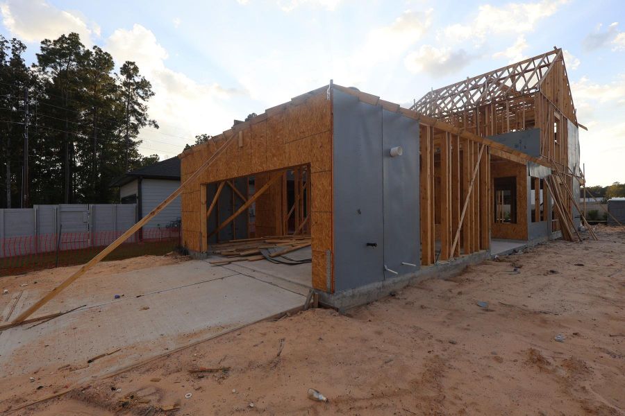 In-progress construction of a new home in Two Step Farm - Cottages Row Collection, Montgomery, TX (Image 5). In-progress construction of a new home in Two Step Farm - Cottages Row Collection, Montgomery, TX (Image 5).