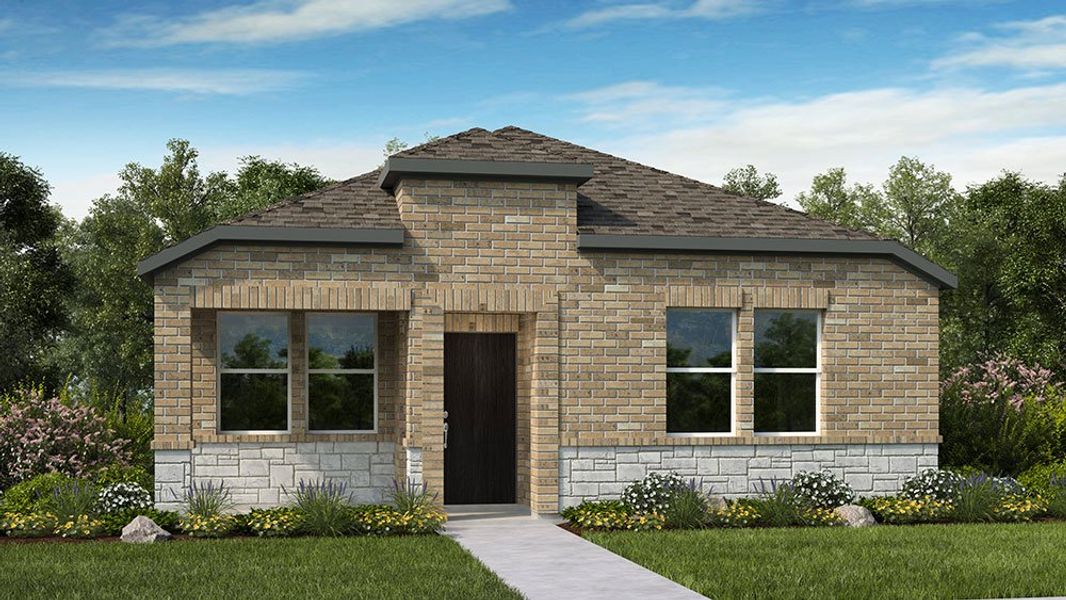 Front exterior of a new home in North Sky Celina, Celina, TX, highlighting curb appeal (Image 1). Front exterior of a new home in North Sky Celina, Celina, TX, highlighting curb appeal (Image 1).