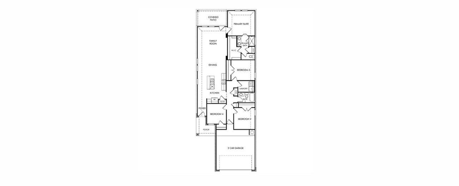 2D floor plan layout of this home in Granger Pointe - Traditional Series, Conroe, TX (Image 2).