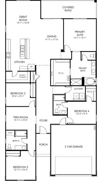 2D floor plan layout of this home in Anthem at Merrill Ranch Reserve Series, Florence, AZ (Image 4). 2D floor plan layout of this home in Anthem at Merrill Ranch Reserve Series, Florence, AZ (Image 4).