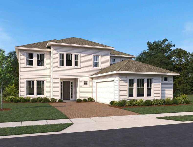 Representative exterior photo of a completed home built from the Michigan by Ashton Woods in Northlake Estate, Winter Garden, FL (Image 6).