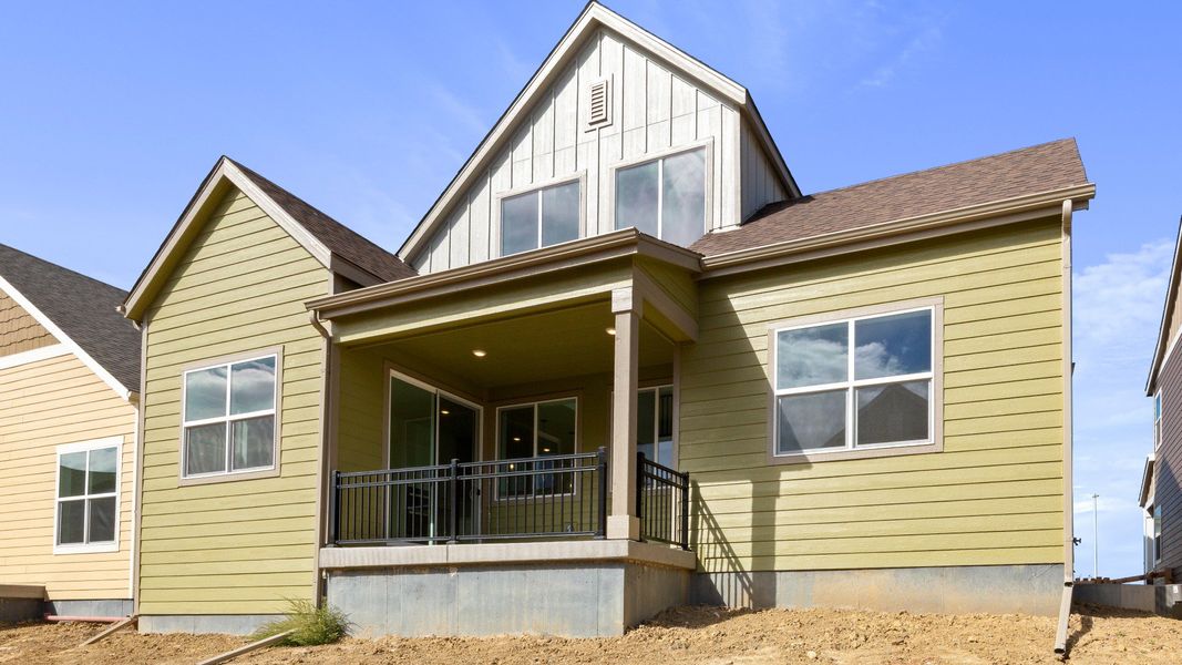 Exterior details and patio area of a home in Dillon Pointe - Journey, Broomfield (Image 3).