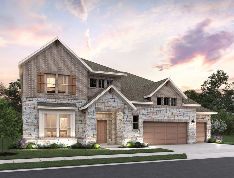 Representative exterior photo of a completed home built from the Ashlyn by Ashton Woods in The Trails at Carmel, Pflugerville, TX (Image 21).