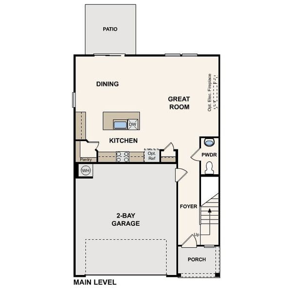 2D floor plan layout for the Oak by Century Communities in Cedar Hollow, Hickory, NC (Image 3).