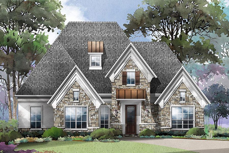 Representative exterior photo of a completed home built from the Grand Whitehall by Grand Homes in Grand Oaks, Celina, TX (Image 23).