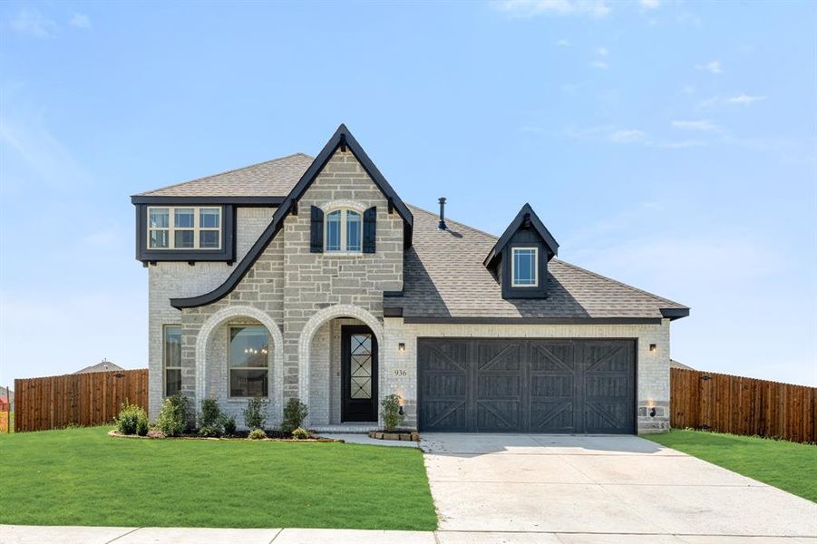 Front exterior of a new home in Homestead at Daniel Farms Phase 2, DeSoto, TX, highlighting curb appeal (Image 2). Front exterior of a new home in Homestead at Daniel Farms Phase 2, DeSoto, TX, highlighting curb appeal (Image 2).