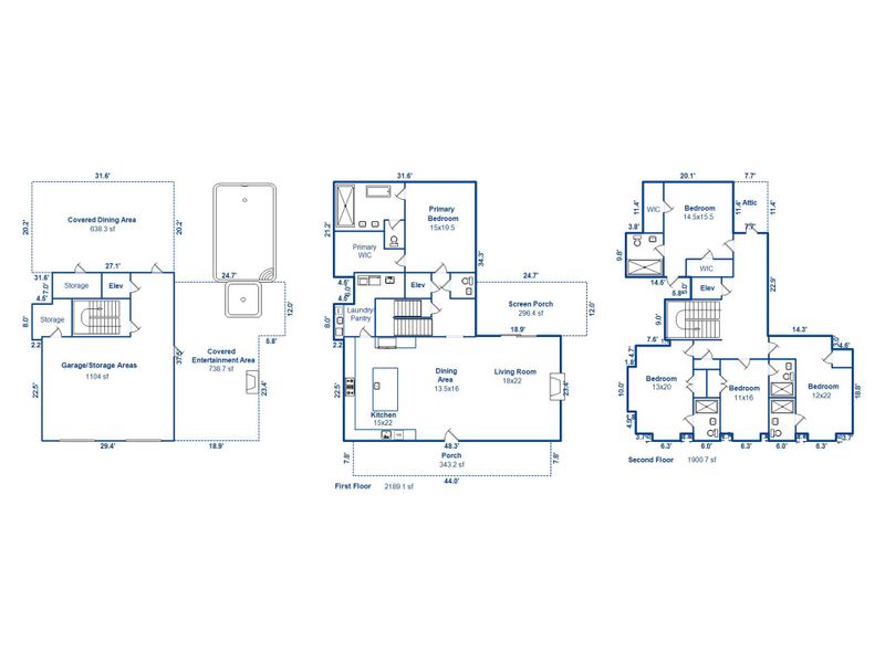 2D floor plan layout of this home in , Sullivan's Island, SC (Image 5).