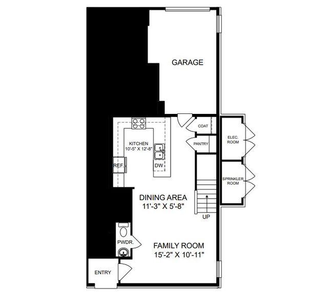 2D floor plan layout of this home in Grove 98, Wake Forest, NC (Image 2). 2D floor plan layout of this home in Grove 98, Wake Forest, NC (Image 2).