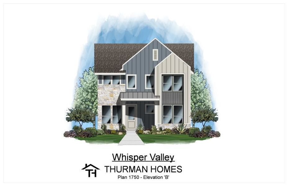 Exterior rendering of this home design in Whisper Valley, Manor, TX (Image 4). Exterior rendering of this home design in Whisper Valley, Manor, TX (Image 4).