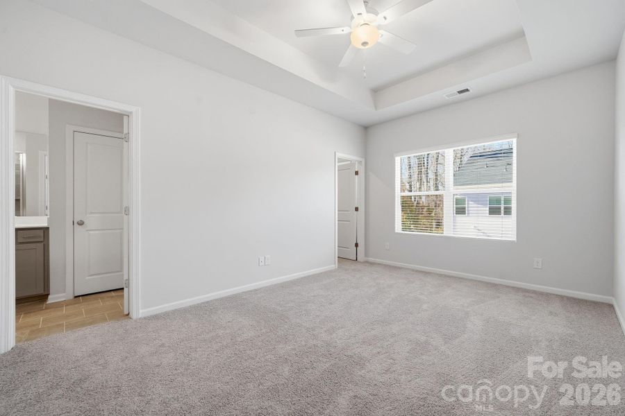 Primary Bedroom with 10' tray ceiling