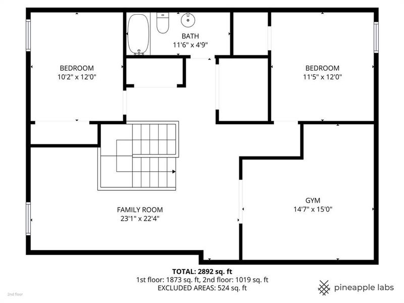 2D floor plan layout of this home in Whitewing Trails, Princeton, TX (Image 7).