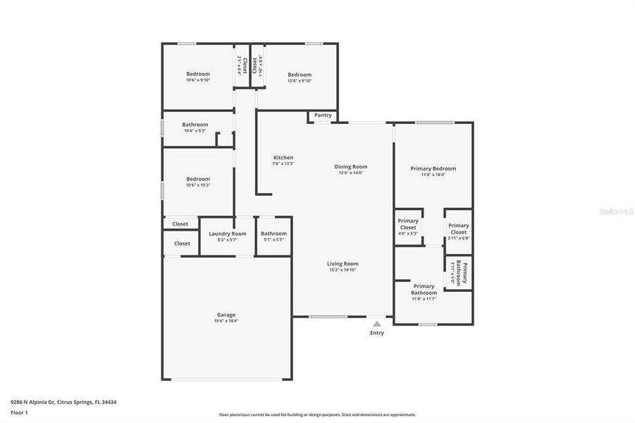2D floor plan layout of this home in , Citrus Springs, FL (Image 3). 2D floor plan layout of this home in , Citrus Springs, FL (Image 3).