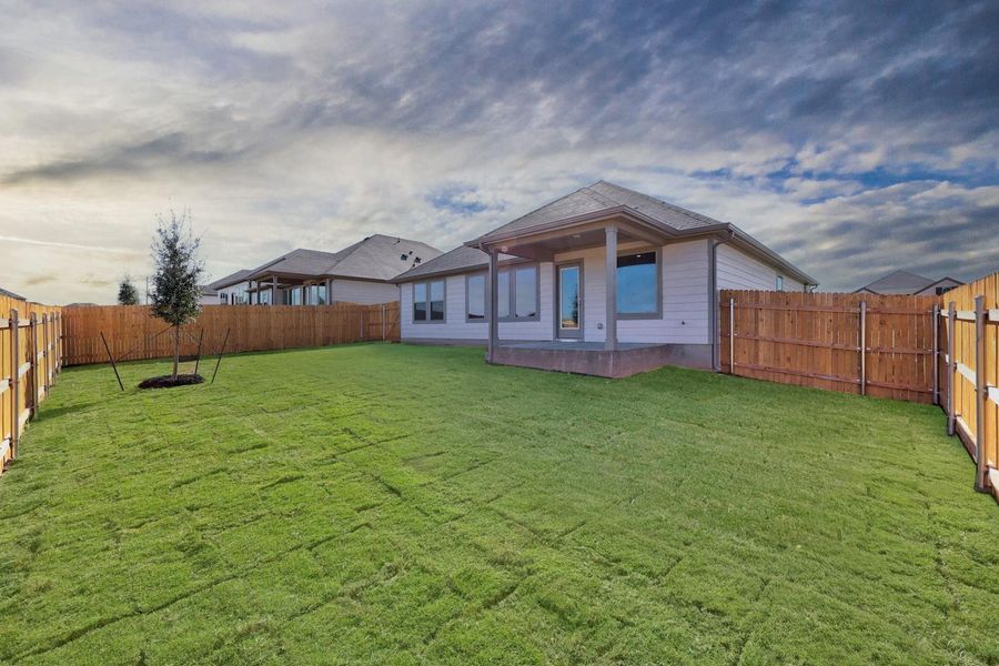 Exterior details and patio area of a home in Prairie Winds, Hutto (Image 3). Exterior details and patio area of a home in Prairie Winds, Hutto (Image 3).