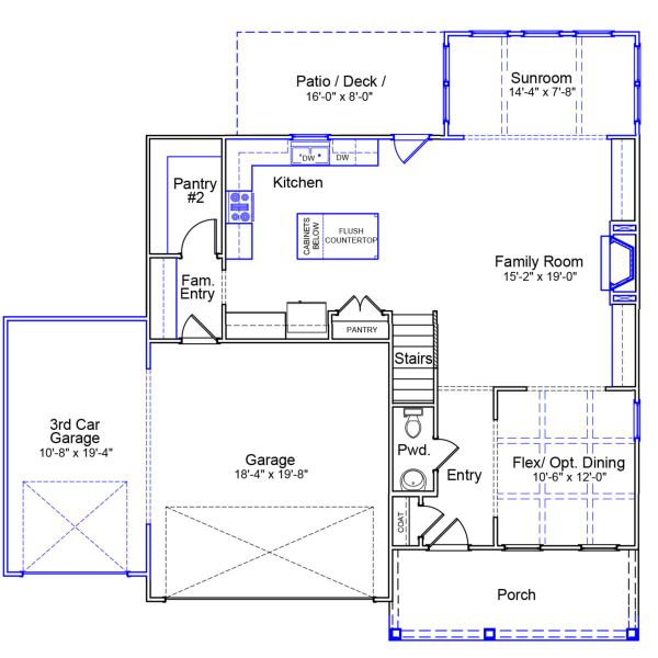 2D floor plan layout of this home in Windsor Forest, Anderson, SC (Image 2).