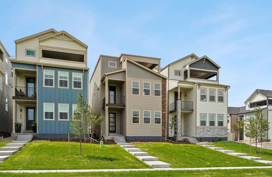 Front exterior of a new home in Pony Park, Colorado Springs, CO, highlighting curb appeal (Image 18).