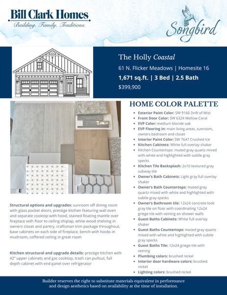 2D floor plan layout of this home in Songbird, Hampstead, NC (Image 6).