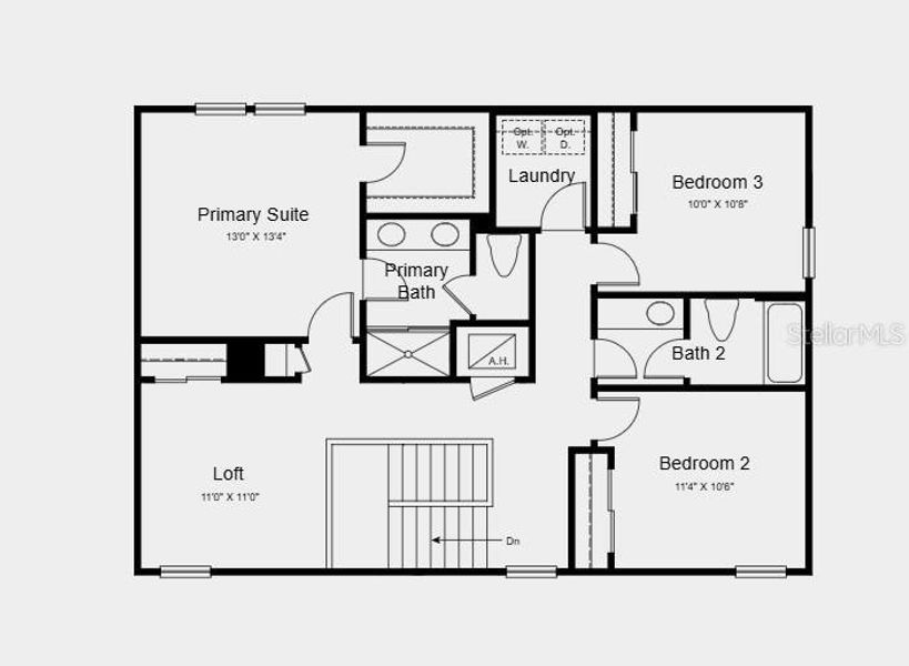 2D floor plan layout of this home in Waterstone, Groveland, FL (Image 3).