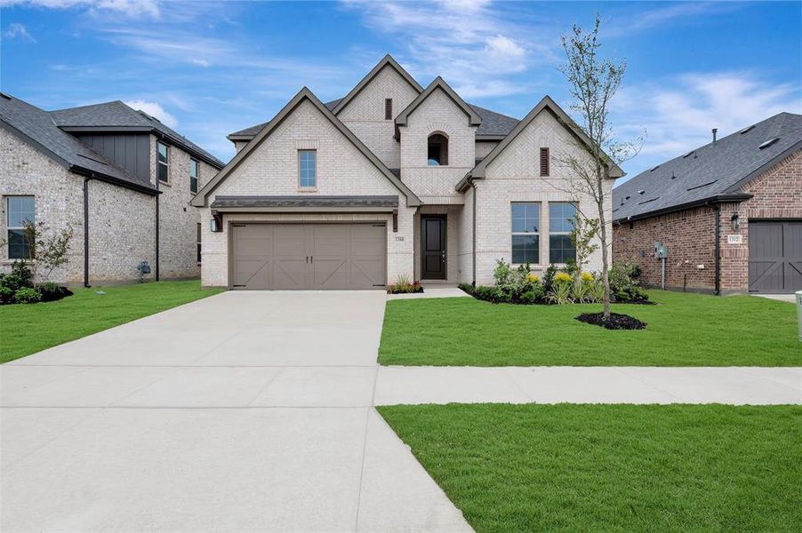 Front exterior of a new home in Lilyana, Celina, TX, highlighting curb appeal (Image 1). Front exterior of a new home in Lilyana, Celina, TX, highlighting curb appeal (Image 1).