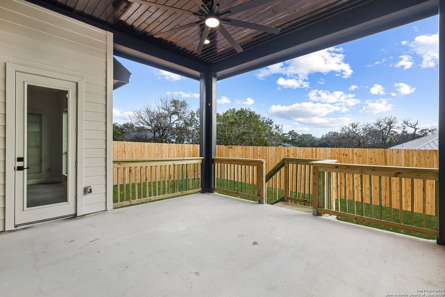 Exterior details and patio area of a home in , Spring Branch (Image 20).