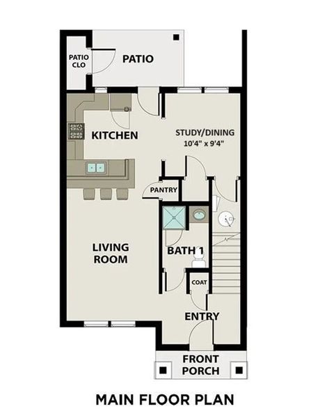 2D floor plan layout of this home in The Towns at Red River, Gallatin, TN (Image 5).