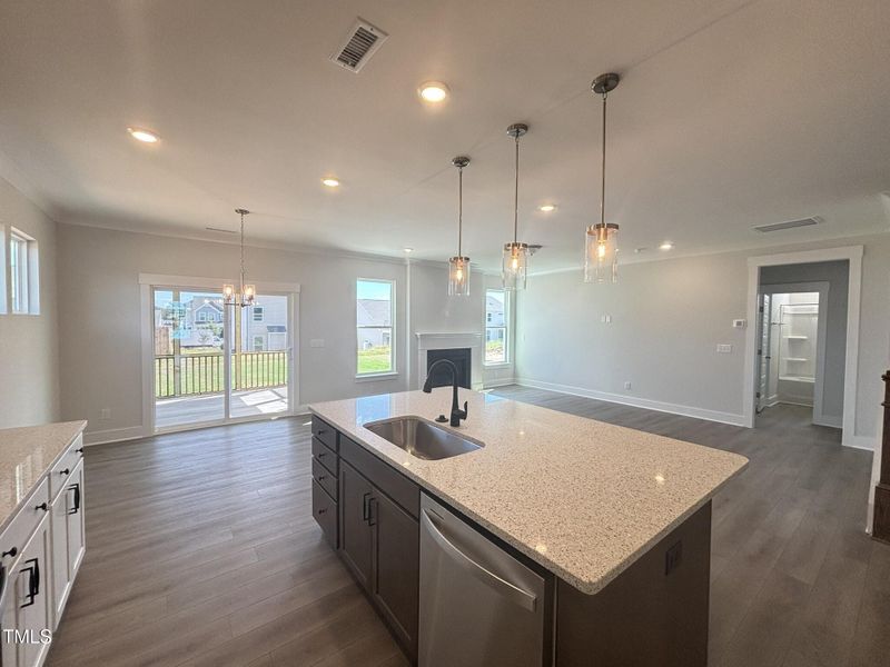 Kitchen into Family Room