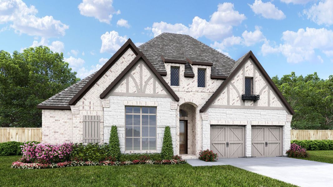 Front exterior of a new home in Fields 60', Frisco, TX, highlighting curb appeal (Image 2).