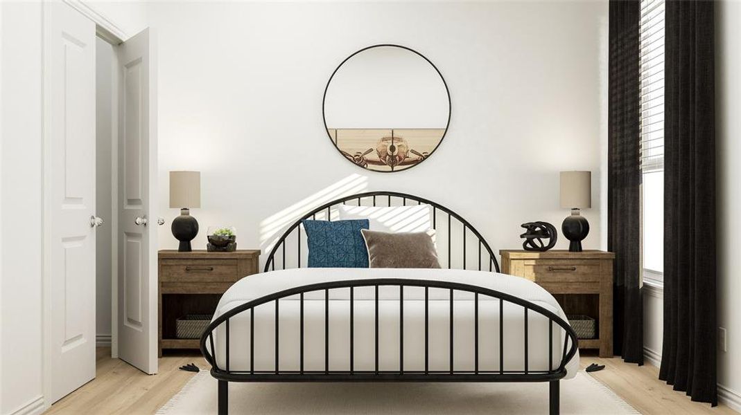 Bedroom featuring light hardwood / wood-style flooring