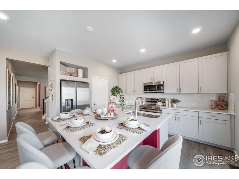 Furnished interior view inside a new home in Thompson River Ranch, Johnstown (Image 29).