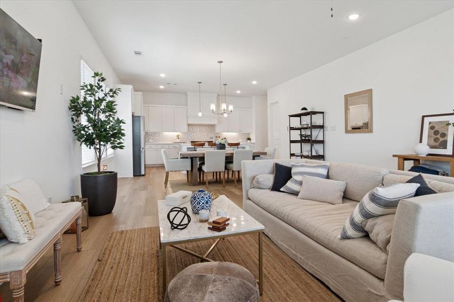 Furnished interior view inside a new home in Painted Tree - South, McKinney (Image 21). Furnished interior view inside a new home in Painted Tree - South, McKinney (Image 21).