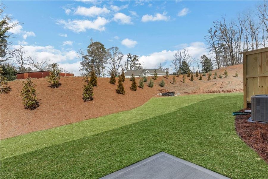 Exterior details and patio area of a home in Villas at Dawsonville Townhomes, Dawsonville (Image 2).