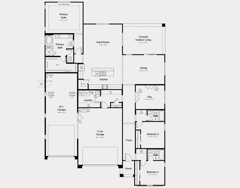 2D floor plan layout for the Crossing by Taylor Morrison in Salero Journey, Phoenix, AZ (Image 3).