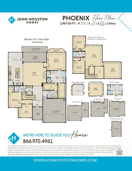 2D floor plan layout for the Phoenix by John Houston Homes in Serenity Estates - 1 Acre Lots, Lorena, TX (Image 3).