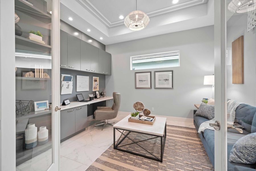 2D floor plan layout for the Mariposa by GHO Homes in Belterra, Port St. Lucie, FL (Image 44).