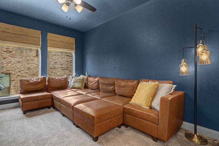 Located on Main Level; seller added window coverings and blackout liner