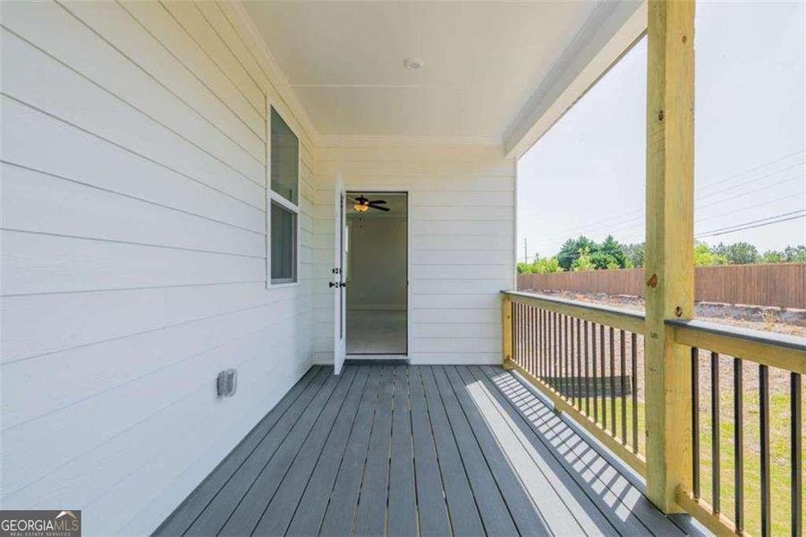 Exterior details and patio area of a home in The Paddocks at Doc Hughes, Buford (Image 21).