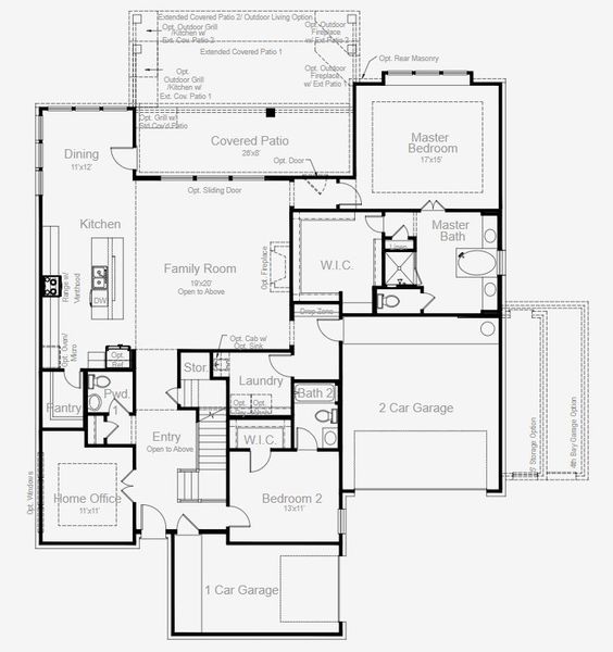 2D floor plan layout for the Elissa by Scott Felder Homes in Caliterra, Dripping Springs, TX (Image 3). 2D floor plan layout for the Elissa by Scott Felder Homes in Caliterra, Dripping Springs, TX (Image 3).